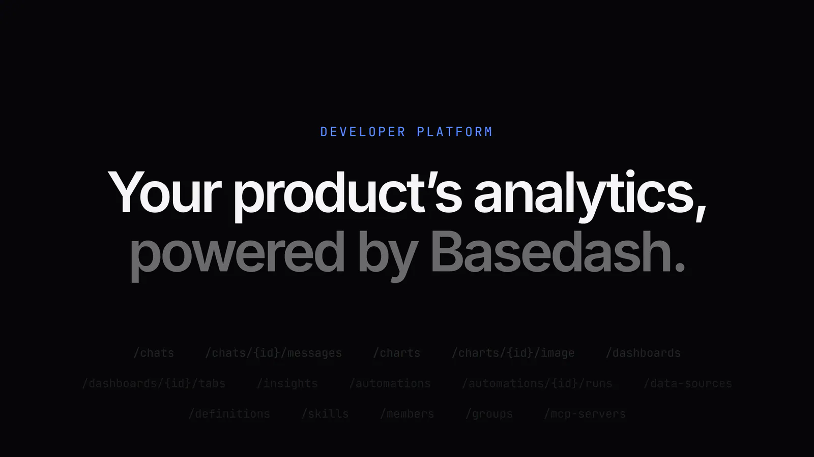Your product’s analytics, powered by Basedash
